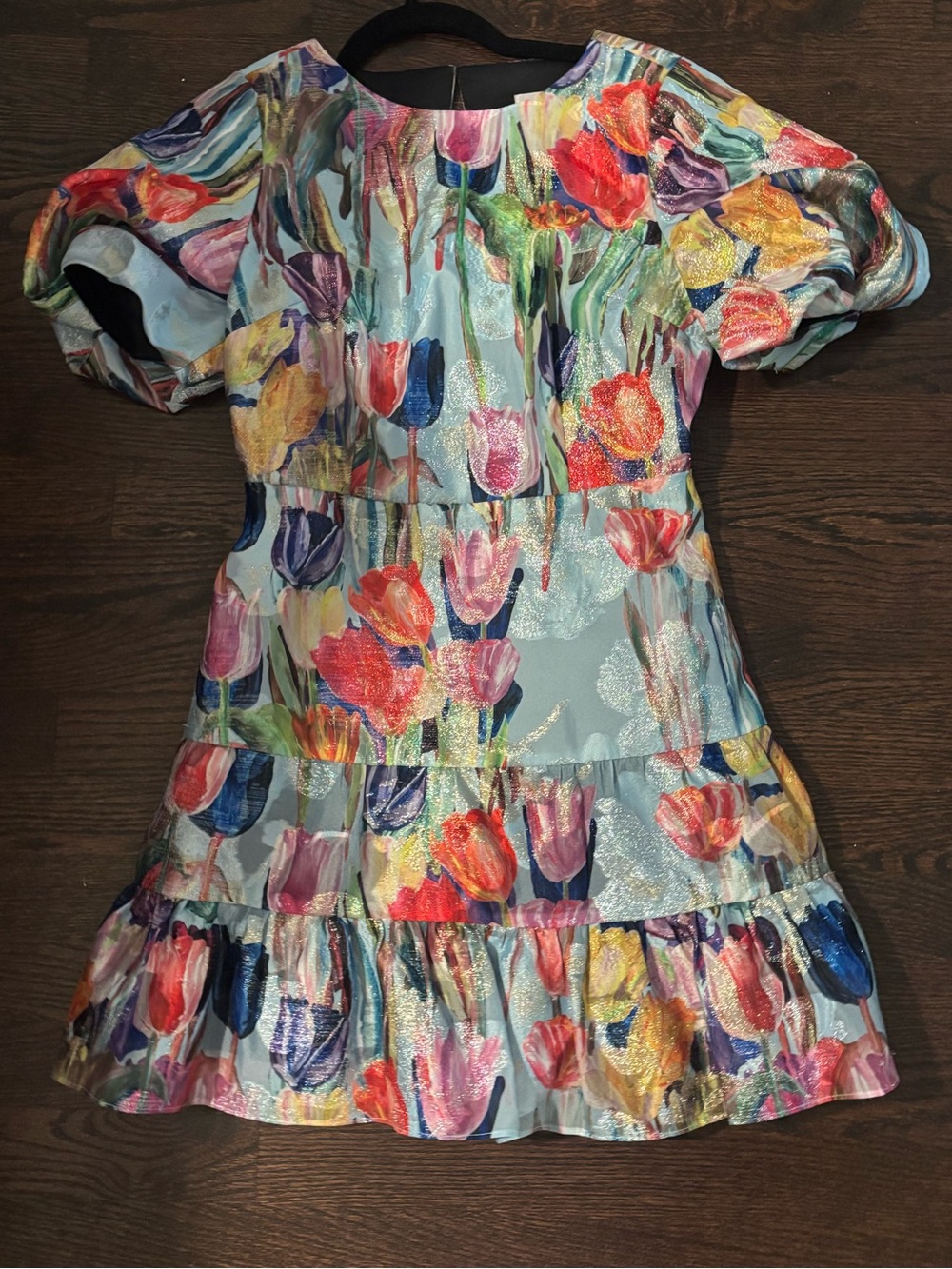 Milly Colorful Tulip Print Ruffled Hem Dress - Multi